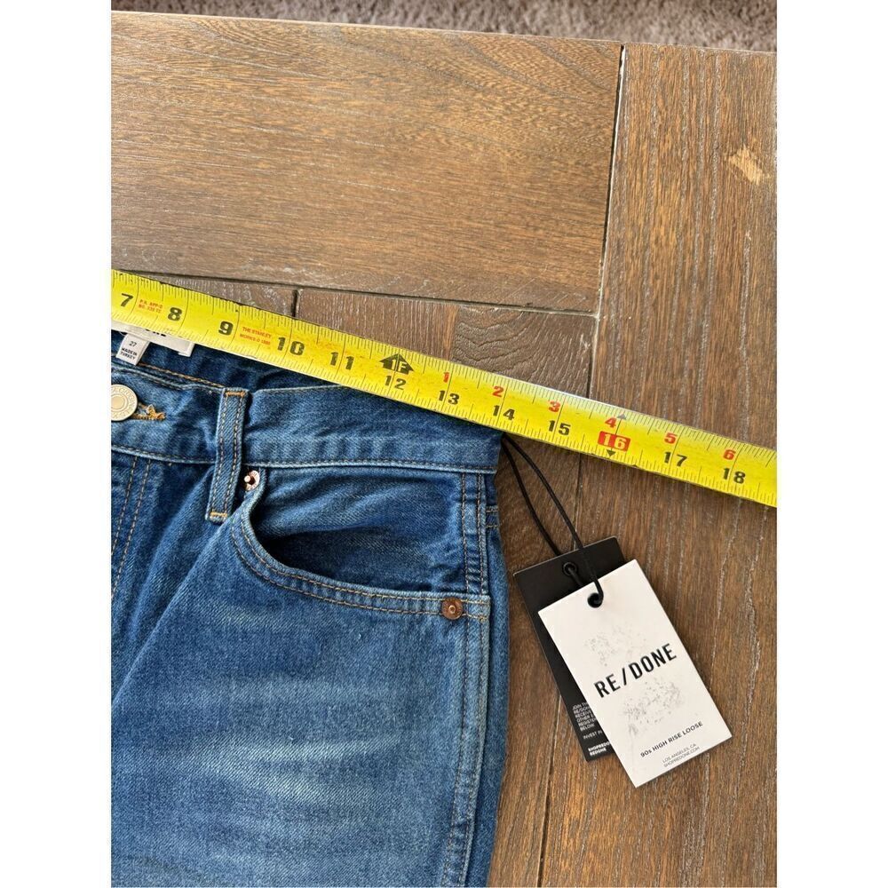 NWT RE/DONE 90s High Rise Loose in Destroyed‎ Broken Blue Size 27 - Picture 7 of 10